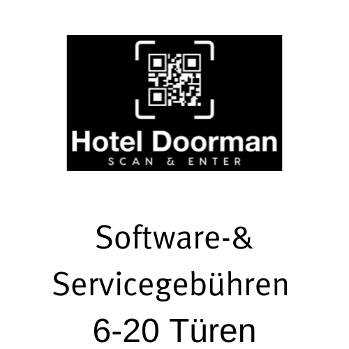 Hotel-Doorman - QR-Code TürSchlosssystem- Monatliche Software- & Servicegebühr [6-20 Türen]